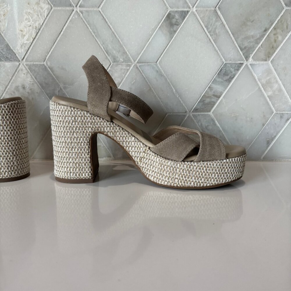 Nero Giardini Sz 39 9 Suede Criss Cross Strap Block Heel Sandal Sandali Donna - Picture 4 of 11